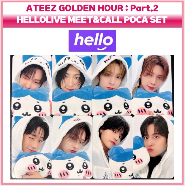 ATEEZ HELLOLIVE FAN SIGN PHOTOCARD 8EA SET / Golden Hour : PART . 2