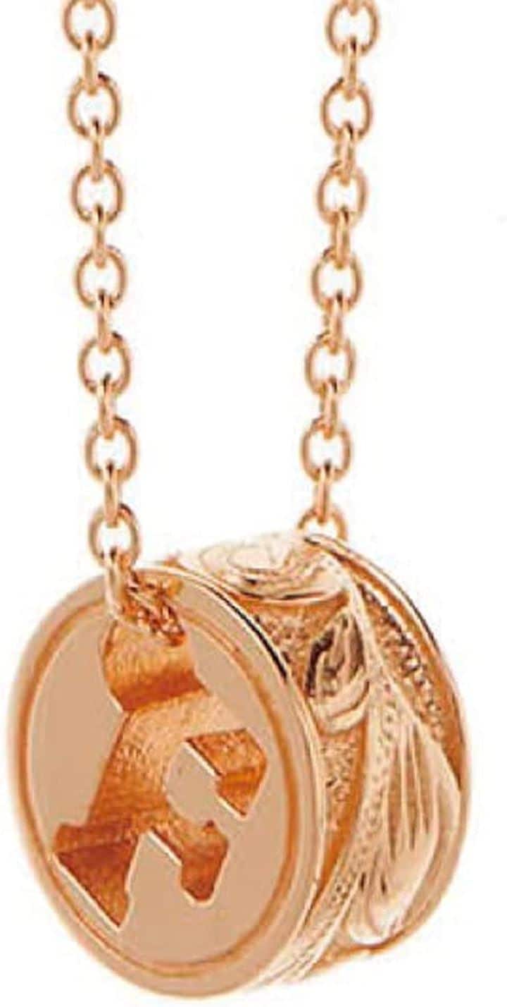 ハワイアンジュエリー イニシャル ネックレス ピンクゴールド/F 金属アレルギー対応 レディース(F) 5,863円