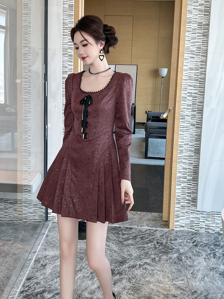 【JY.上品】 プリース 秋冬 ワンピース ショート ドレス パーティー キャバ 大人 同窓会 披露宴 卒業式 結婚式 成人式 ウェディング 二次会 メガ割