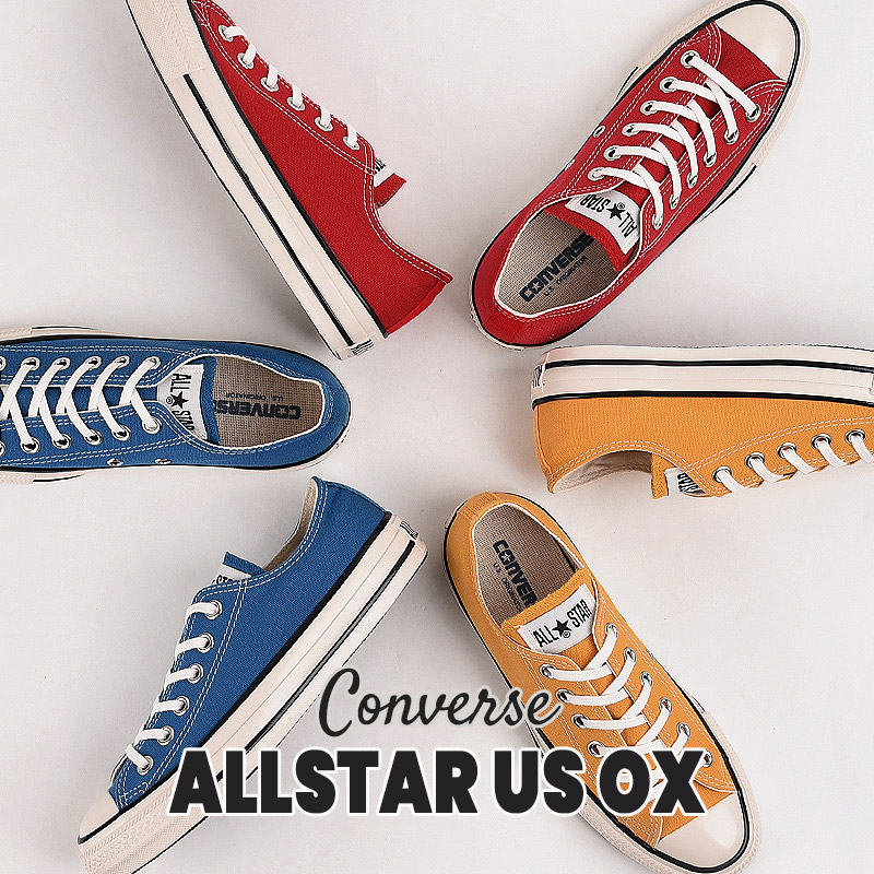 オールスター US OX 31309040/31309041/31309042 赤 青 黄橙 スニーカー レディース カジュアル シューズ ファッション ブルー サンフラワー
