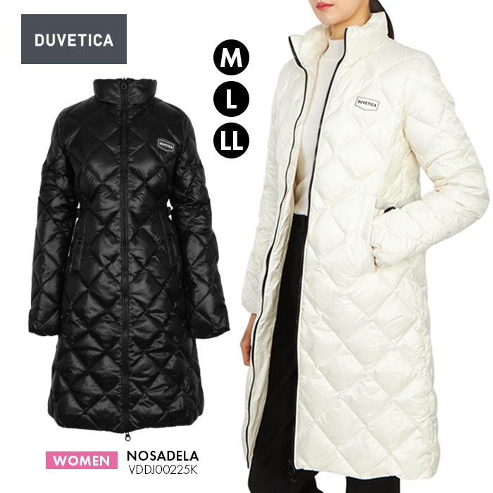 ロング丈 ダウンジャケット 細見え 足長 着やせ レディース 女性 コート アウター ブラック 黒 ホワイト 白 きれいめ ファッション 美シルエット 軽量 正規品 人気