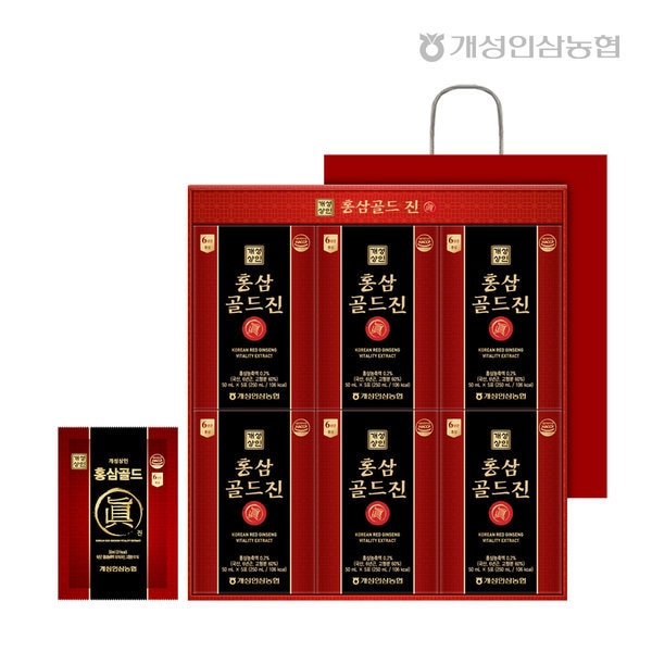 開城商人 紅参ゴールドジン 50ml 30包 1+1(計60包)/6年根紅参