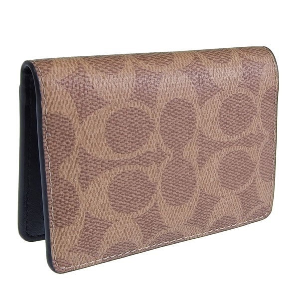 コーチ カードケース メンズ アウトレット パスケース 定期入れ タン×ブラック シグネチャー ID CARD WALLET SIG CW367NRX COACH