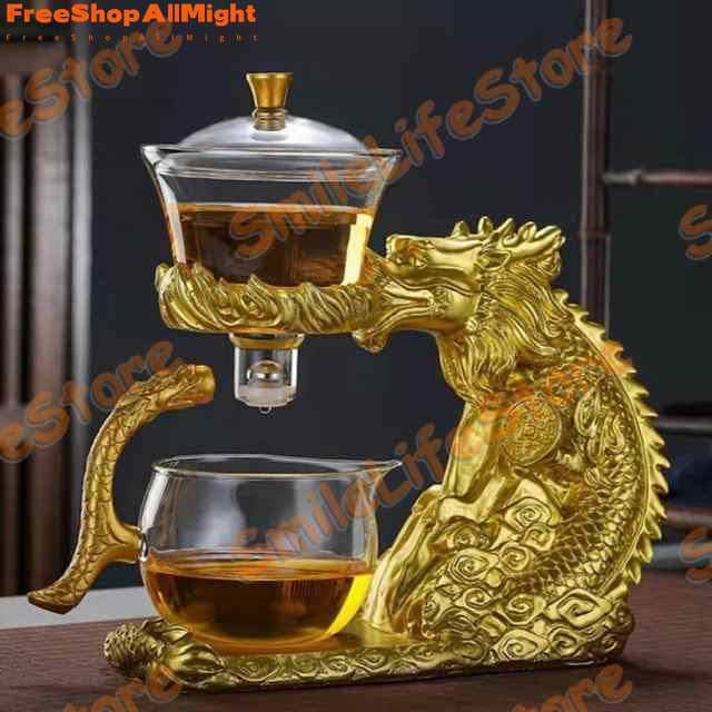 ティーポット 急須 耐熱ガラス 半自動茶メーカー 磁気水の分流回転 透明 茶こし付き ヒキガエル ガラス製ポット 花茶 おしゃれ美しい 7,950円