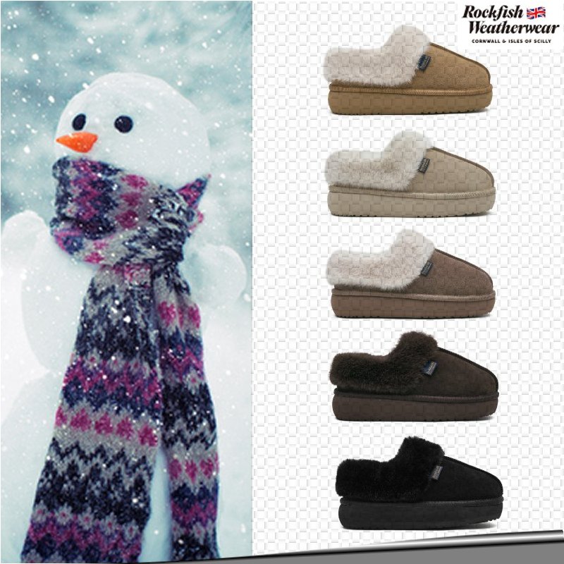 CLOUDY FLATFORM FUR MULES 冬のミュール 5 色