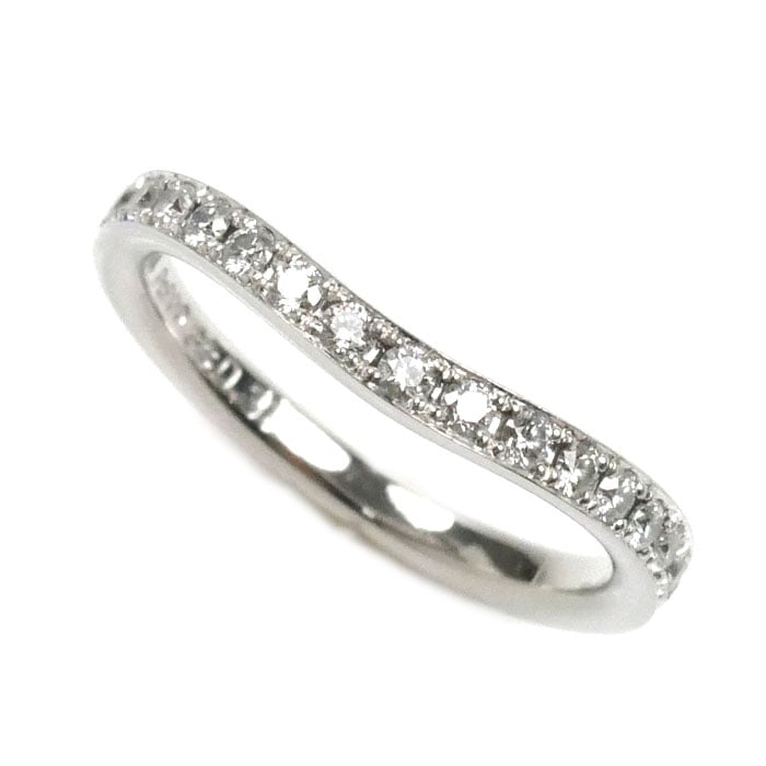 D&D 144 Pt900プラチナ リガトーニ エテルニータ カーヴ リング・指輪 R687D ダイヤモンド0.31ct 6号 2.6g レディース 中古