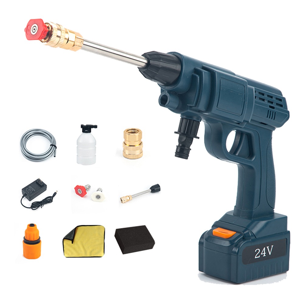 高圧洗浄機 コードレス 充電式 24v 小型 家庭用 洗車タオルスポンジ付き 9,880円