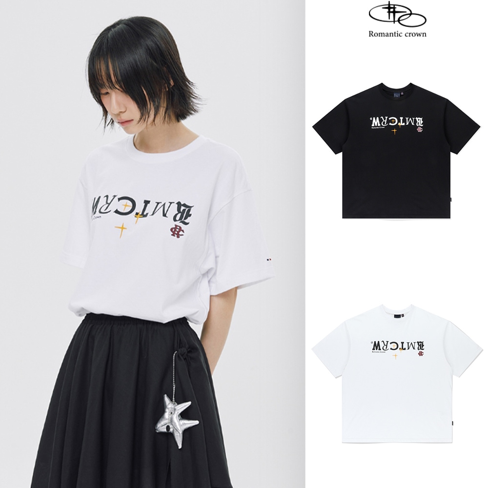 [ROMANTIC CROWN] REVERSE LOGO TEE SHIRT/追跡付 リバースロゴT - ROMANTIC CROWN | 60% - アジアファッション通販