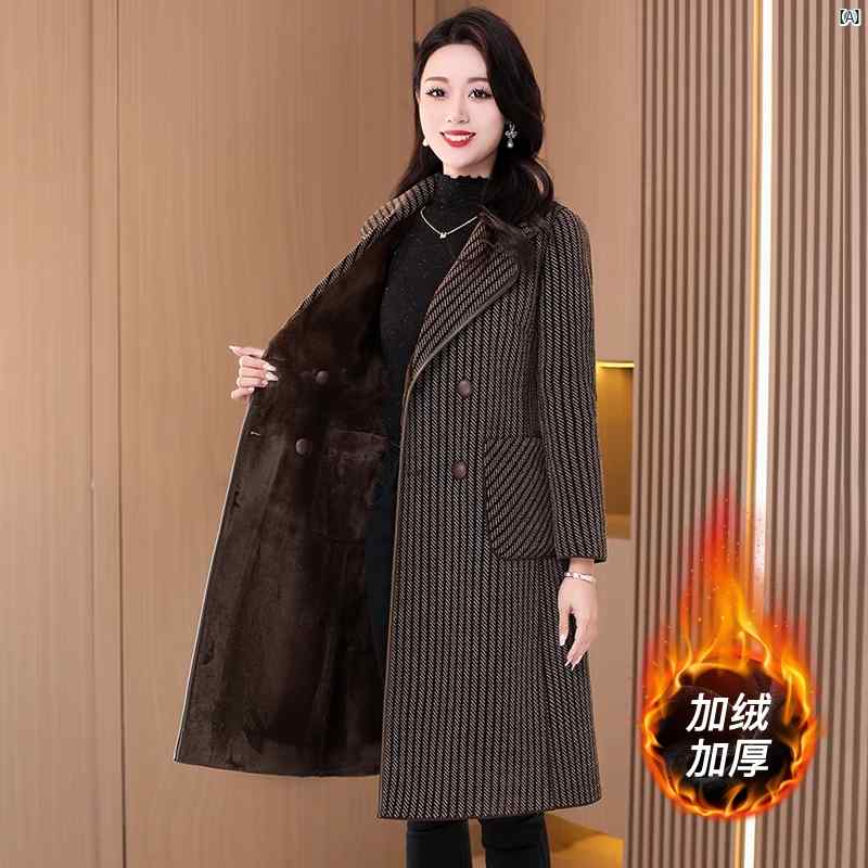 レディース レディース ファッション 上品　オシャレ　綺麗 コート 両面 ウール スーツ ジャケット 秋冬 小柄 ハイエンド マザー ミディアム レングス 厚手