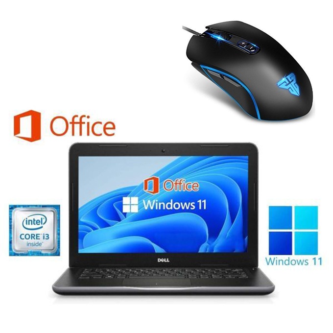 【サポート付き】DELL 3380 SSD:1000GB 大容量メモリー:8GB Office2019 ノートPC カメラ搭載 & 最新版 ゲーミングマウス X9 USB有線