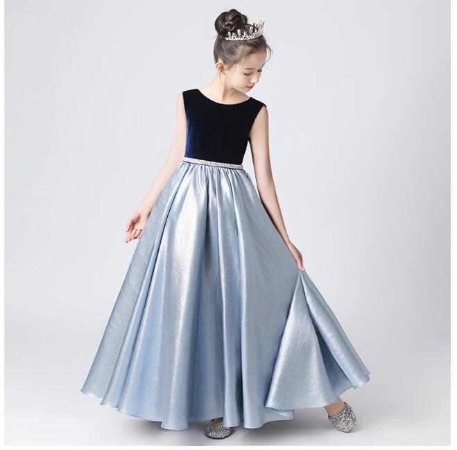 子供ドレス ベロア ベルベット ピアノ発表会 演奏会ドレス 女の子ドレス 可愛い 演出服 子供ピアノ用 上品 コンクールドレス おしゃれ 女の子 ロング 小学生 中学生 フォーマルドレス 入園式 入学