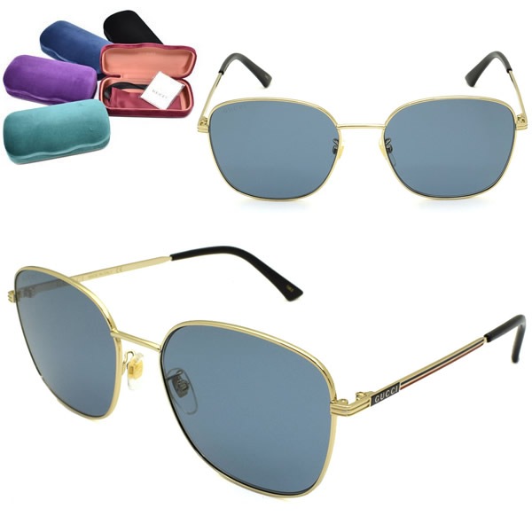 サングラス GG0837SK-003 アジアンフィット メンズ レディース ユニセックス ゴールド ブルー