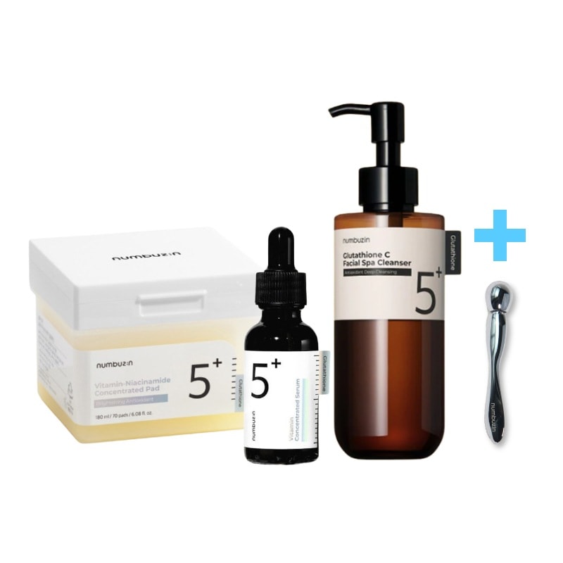 【3種セット】5番 白玉グルタチオンCアロママッサージクレンジング, 200ml + 5番 白玉グルタチオンCフィルムパッド, 70枚 + 5番 白玉グルタチオン C美容液, 30ml/5番セット
