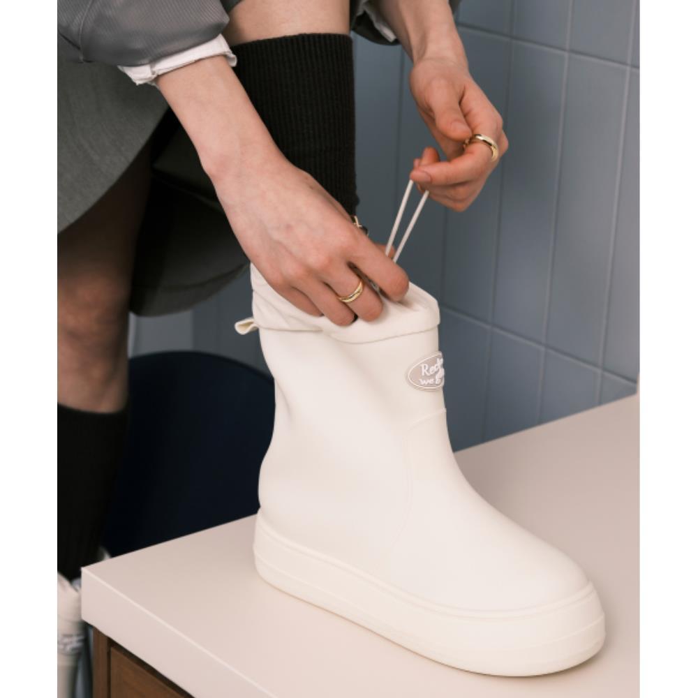 RECLOW RC RERAIN SHIRRING BOOTS IVORY RC RE-RAIN SHIRRIN