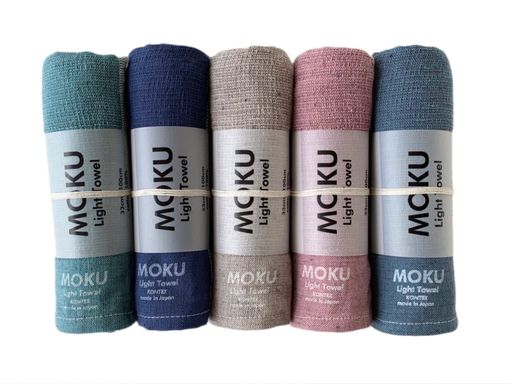 【コンテックス】 MOKU フェイスタオル 5本セット (B.ブルーグリーン・ネイビー・グレー・ピンク・ターコイズ))