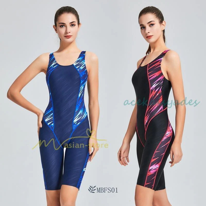 フィットネス 水着 プリント レディース フィットネス水着 オールインワン 体系カバー スリムデザイン 競泳用 練習用 体型カバー ワンピース水着 トレーニング