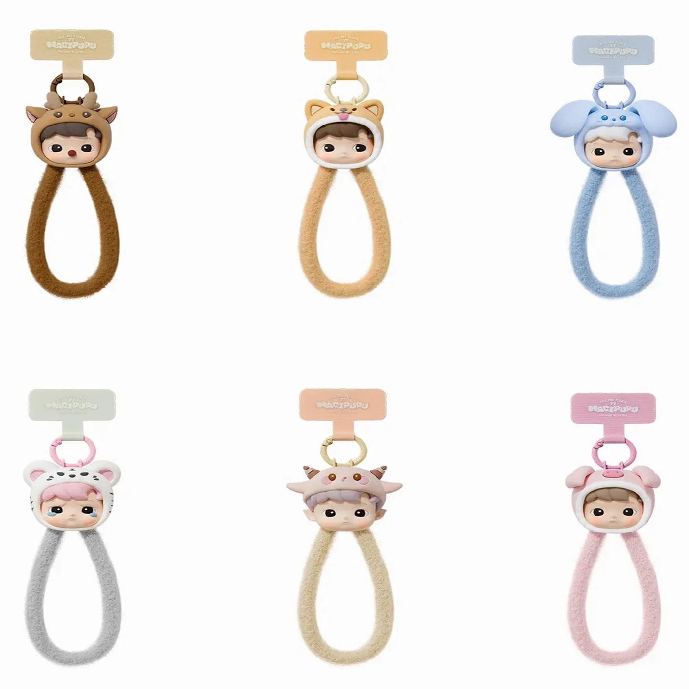 公式正規品POPMART HACIPUPU 動物ステッカーシリーズ ガチャポン ブラインドボックス 携帯電話ストラップ トレンディファッション周辺機器