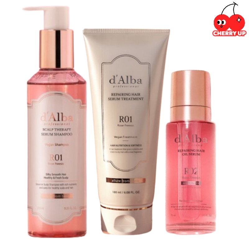 【ロゼ3種セット】ヴィーガンヘア3点セット（シャンプー＋トリートメント＋オイルセラム）保湿 集中補修 低刺激 サロン級 ノンシリコン ダメージケア ボリュームアップ 美髪ケア プレゼントセット