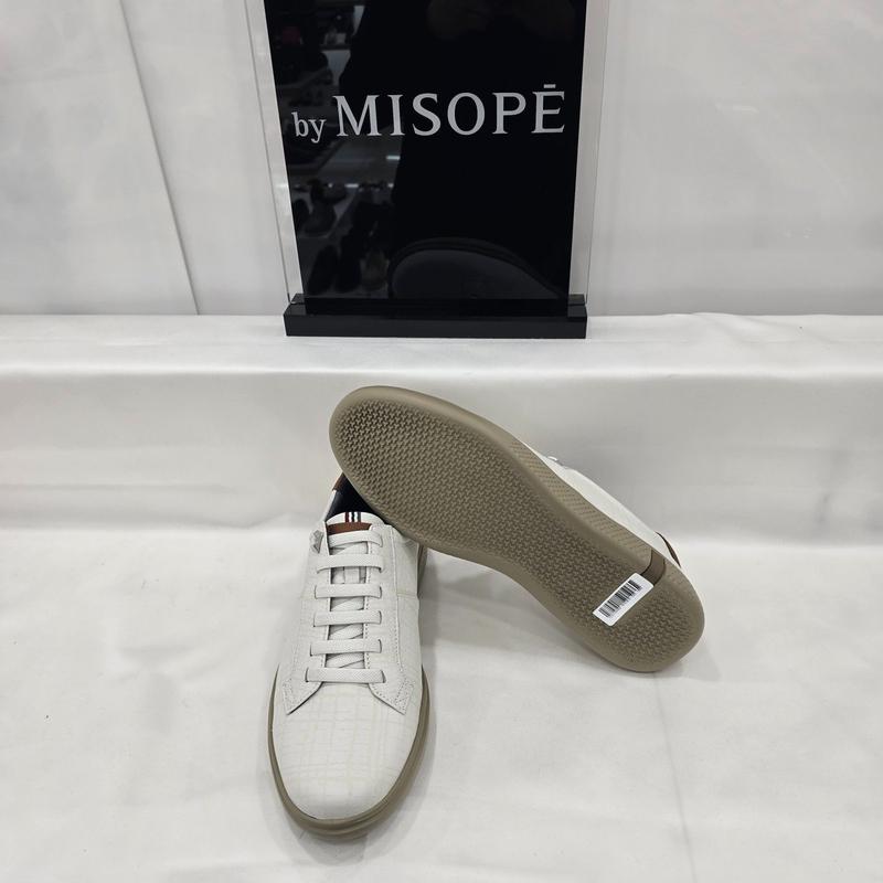 By 男性模様レザーバンドスニーカー 122HT130SH002 IVORY 4 JJ