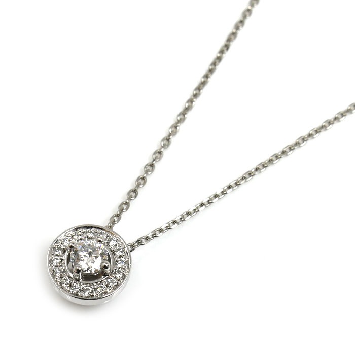 Forevermark Pt900/850 センター オブ マイ ユニバース ネックレス ダイヤモンド0.14ct/0.05ct 3.7g -45cm フリーチェーン レディース 中古
