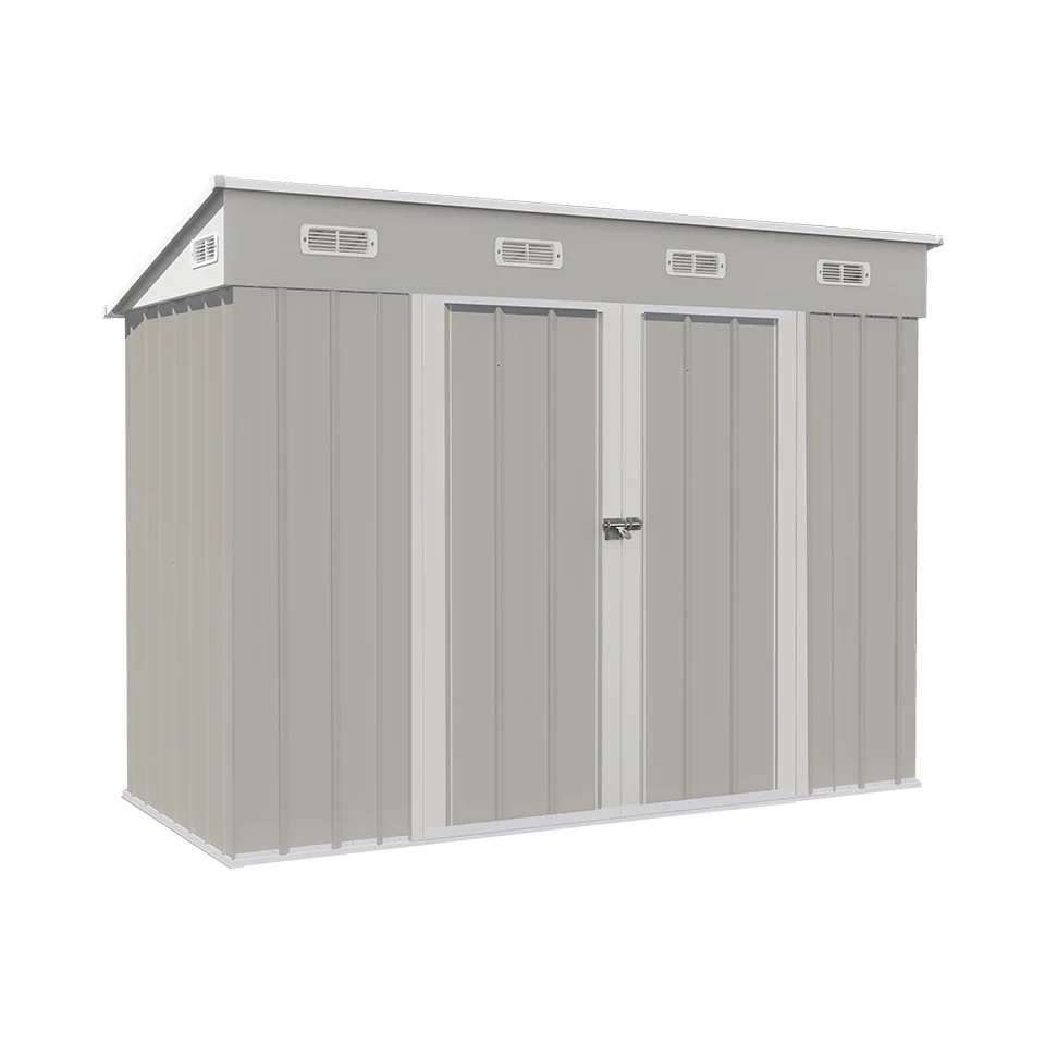 1692【可動棚なし】物置 屋外 スチール 倉庫 床材補強フレーム付き 戸外収納庫 幅270*奥行き126*高189 物置き おしゃれ 大型 収納庫 屋外物置 防さび ベランダ 防水 ドア スチール物