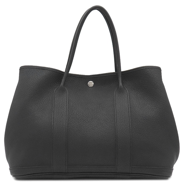 エルメス HERMES トートバッグ ガーデンパーティーPM ネゴンダ ブラック シルバー金具 黒 Q刻印 【保存袋】【中古】