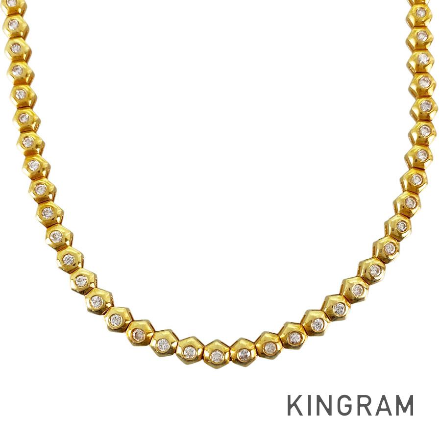 テニスネックレス K18YG ダイヤモンド sss【中古】