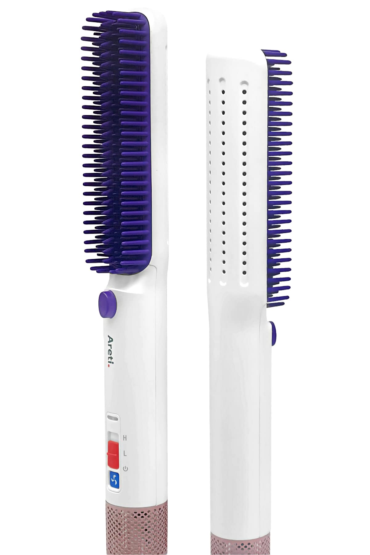 Areti（アレティ） ヘアアイロン ブラシタイプ ストレート ヒートブラシ エア ストレートアイロン 冷風 送風 冷却 セラミックコーティング i2119IDG 冷マジック ReiMagic