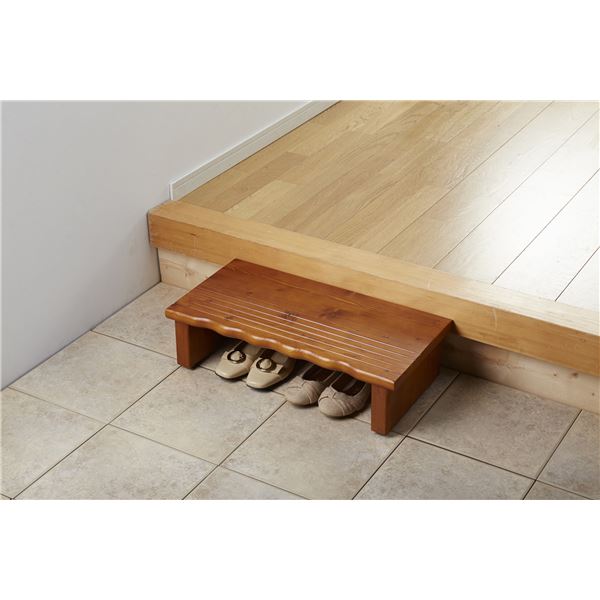 天然木玄関台(踏み台/ステップ) 幅60cm アジャスター付き (完成品)