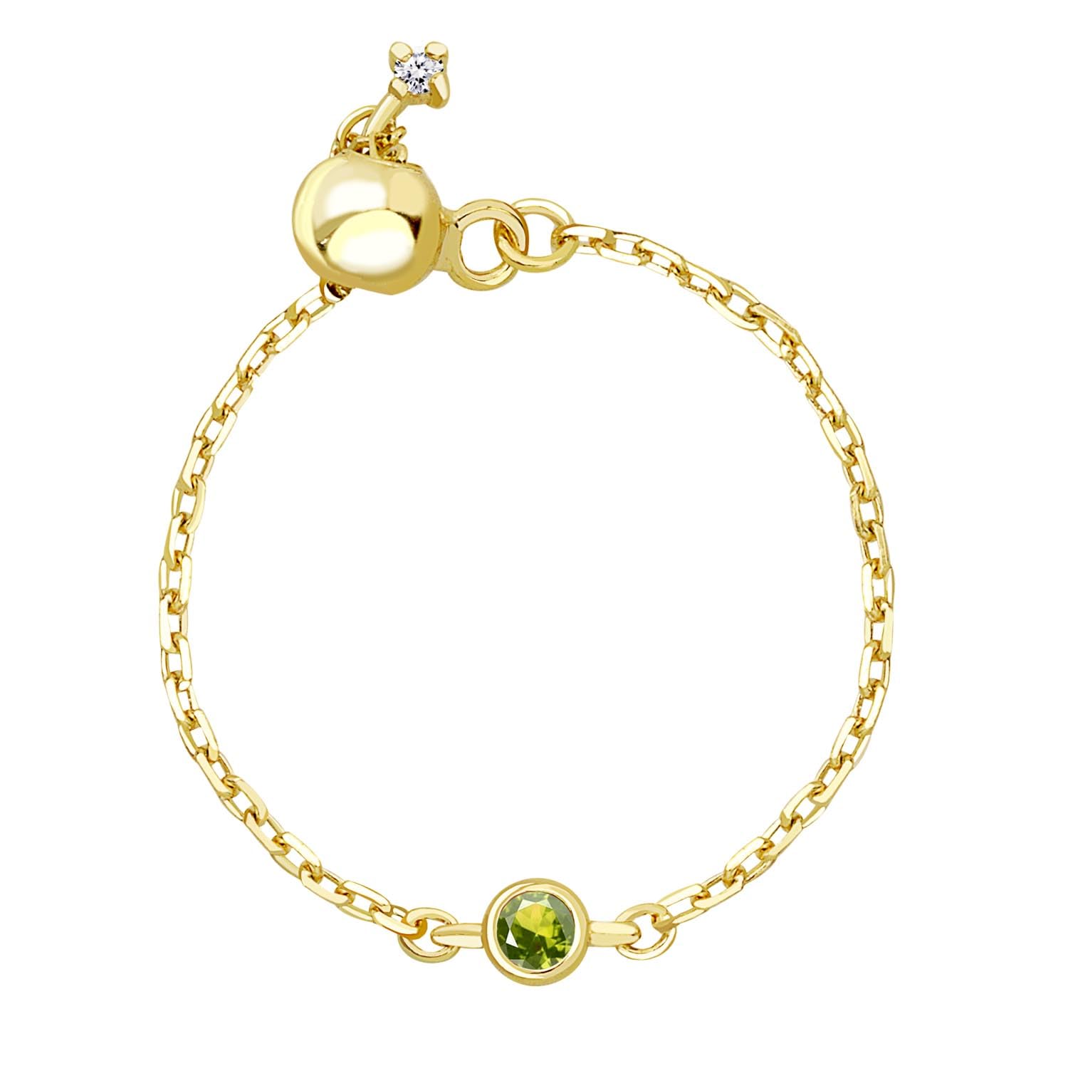 [シアーズ] 誕生石 天然ダイヤモンド チェーン リング レディース sr03-0001