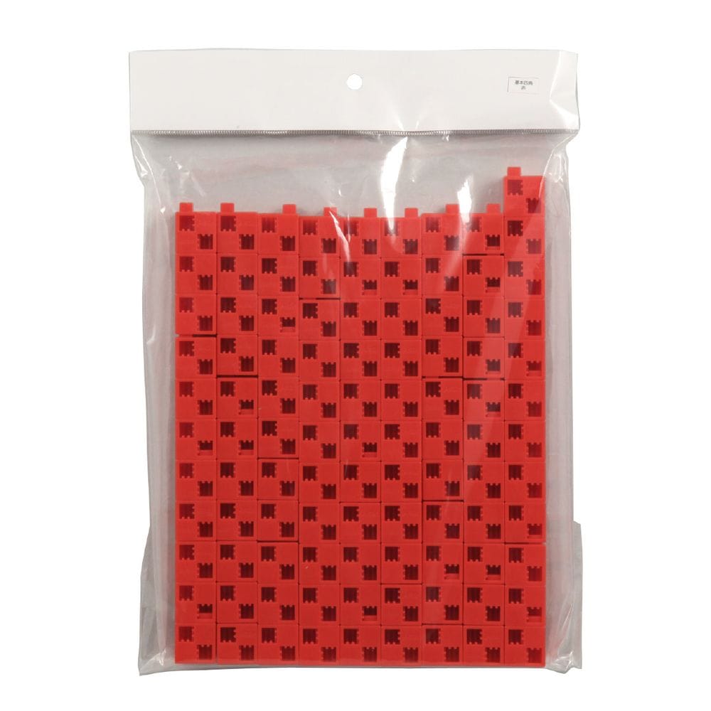 （まとめ買い）Artecブロック パーツ単品 基本四角 100P 赤 77840 [x3セット]