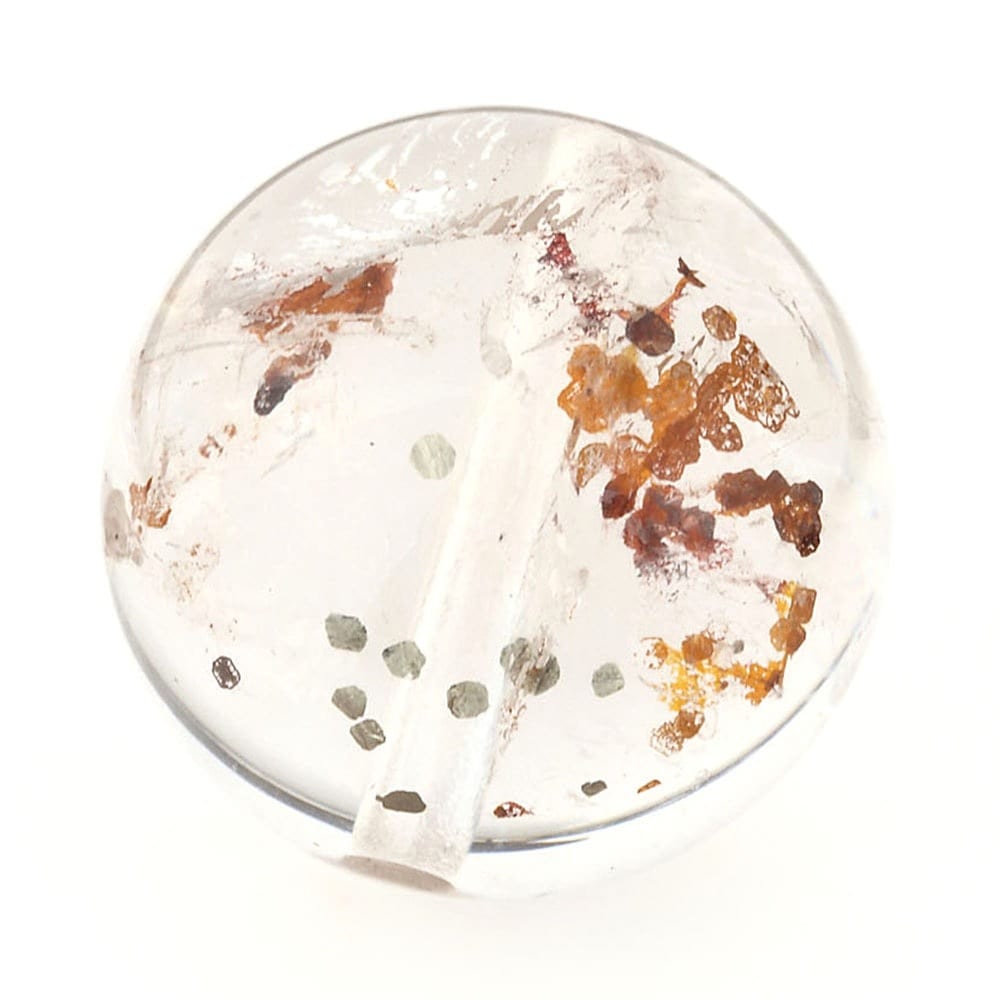 「1点もの 現品」 1粒売り 天然 オーラクォーツ ブラジル産 13mm パワーストーン バラ売り 天然石 パワーストーン ばら売り ビーズ 穴あき 1玉売り アクセサリー パー zz000123-d