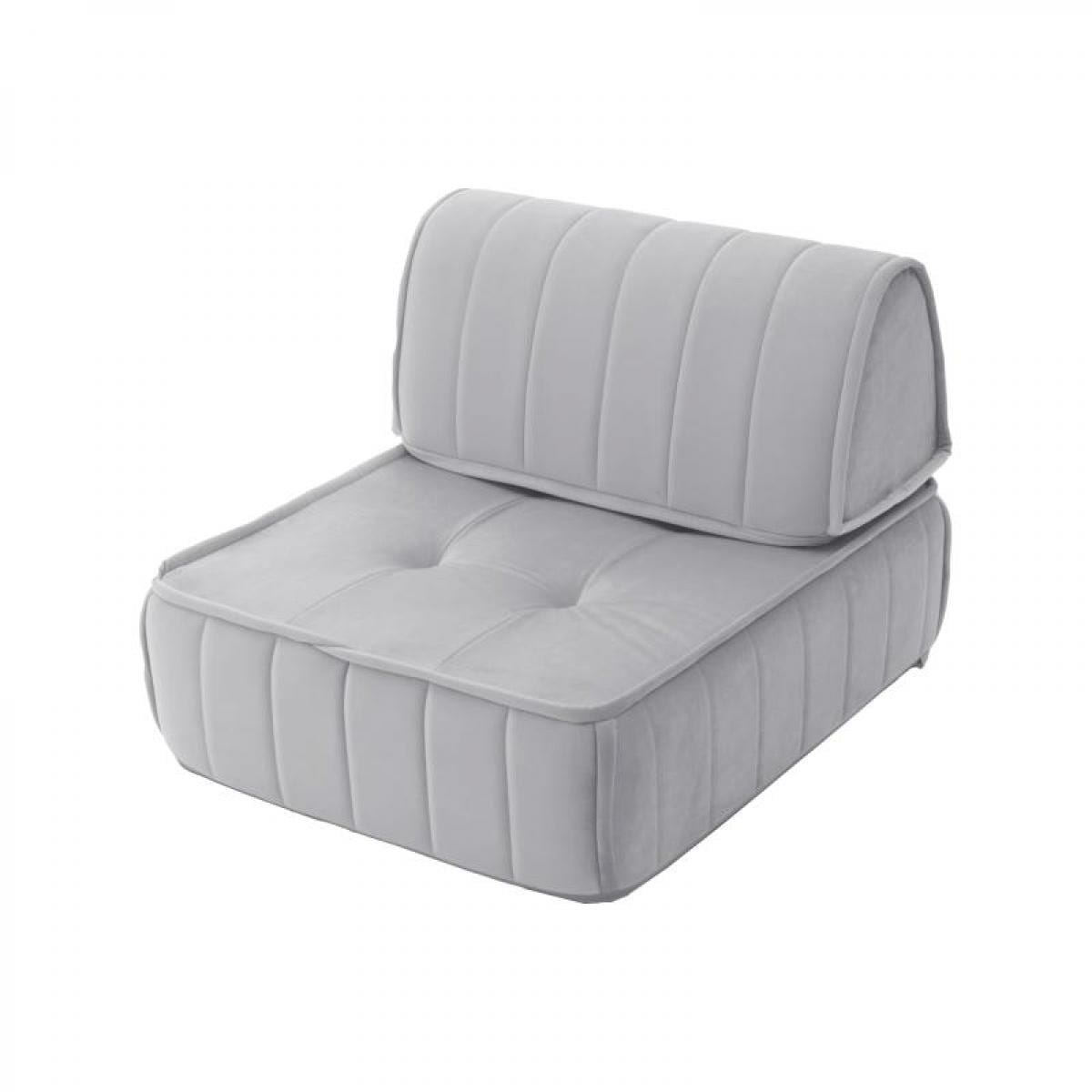 【I】セルタン マルチクッションソファ セット ベロア生地 日本製 ライトグレー A1148a-c-722GRY+A1149a-b-722GRY【受注生産品】【代引不可/沖