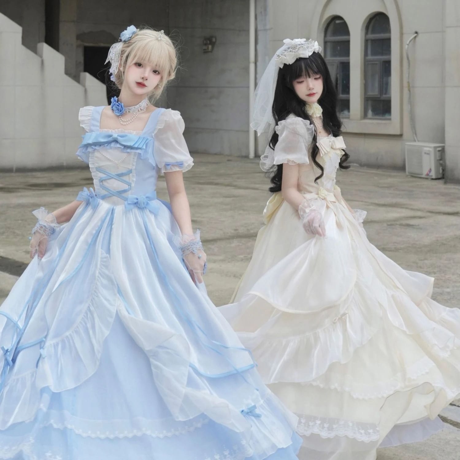 ウェディング用ビッグスカートデイリーロングスカートバースデースカートロリータ