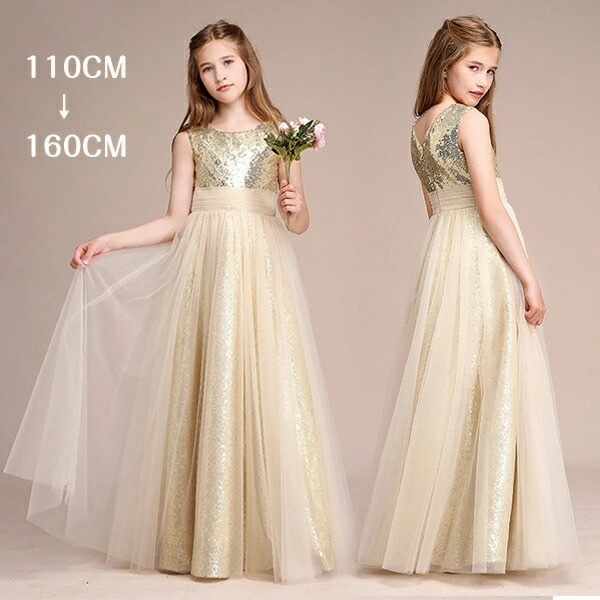 ドレス 子供 ピアノ 発表会 ピアノ発表会 中学生 ワンピース 女の子 ロングドレス 結婚式 ジュニア ピアノ発表会ドレス ノースリーブ パーティードレス イブニングドレス ロング キッズ フラワーガ