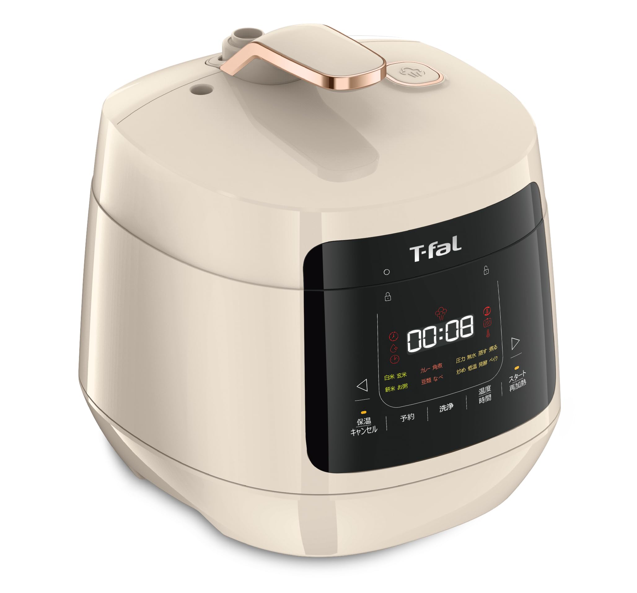 ティファール 電気圧力鍋 無水調理 3L 2～4人用 1台16役 独自の煮込み鍋 「ラクラ・クッカー プラス コンパクト」 時短 アイボリー CY353AJP