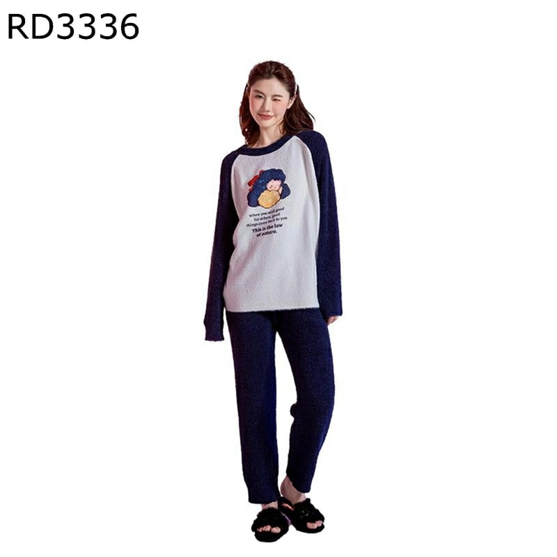 フランネルパジャマ レディース い 二重起毛 ルームウェア 上下set 寝巻き 女の子 かわいい 厚い 柔らかい 秋冬 ぱじゃま プルーオーバー ナイトウェア 便利服 贈り物