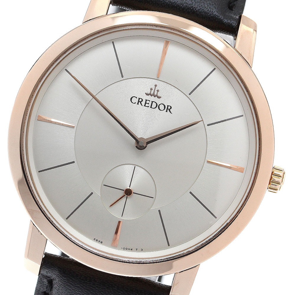 セイコー SEIKO GBBE980/6898-00D0 クレドール ノード K18PG スモールセコンド 手巻き メンズ _894663【中古】