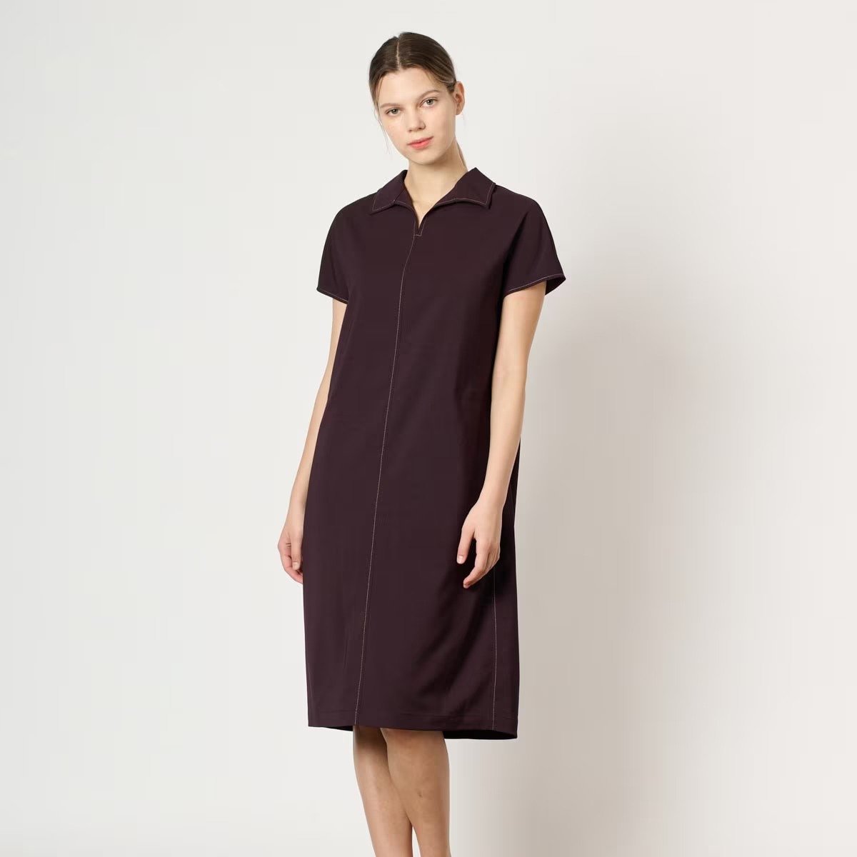 [韓国きれいめコーデ ] フェミニンなキャップスリーブワンピース