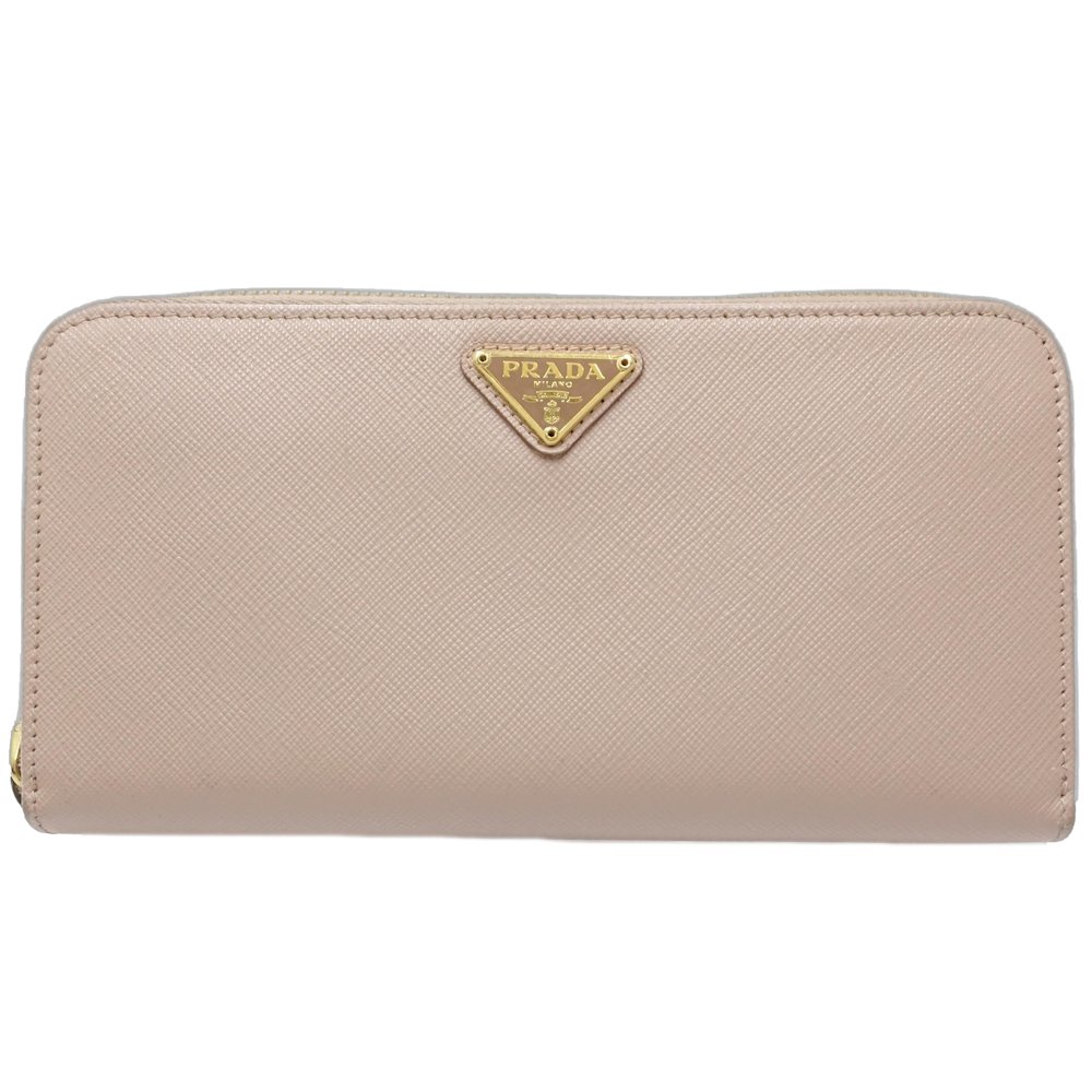 レディース ラウンドファスナー 1ML506 長財布 サフィアーノトライアングル CAMMEO(ベージュ)/181401【中古】