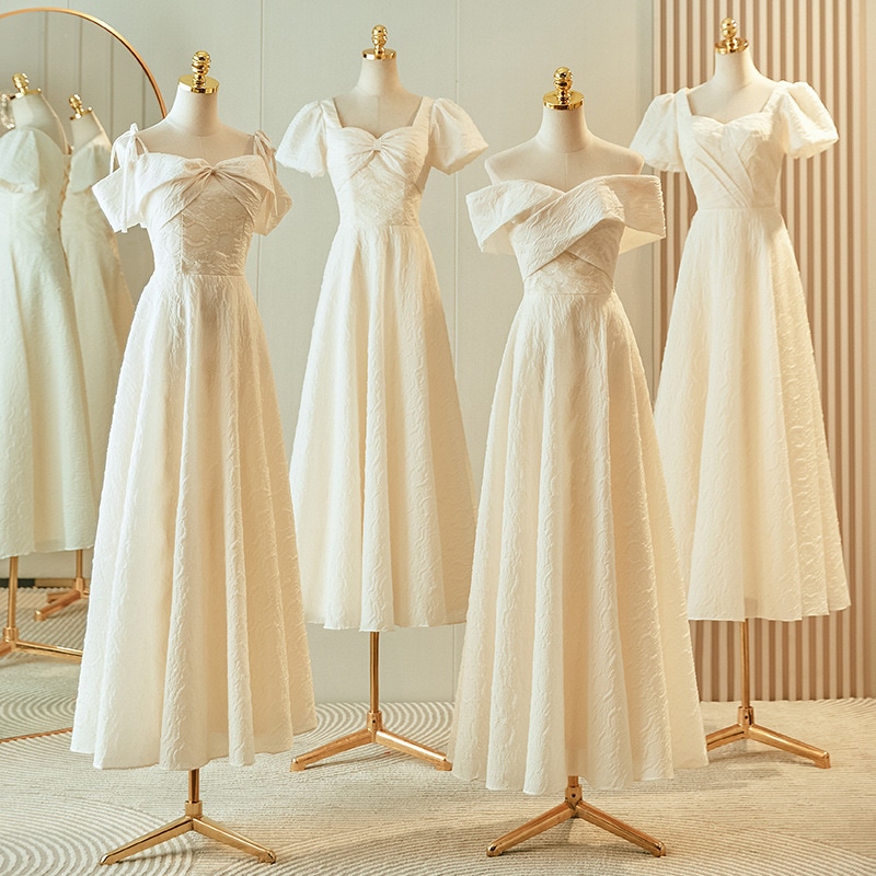 女性用シャンパンブライズメイドドレス2024新春ニッチハイエンドシスターグループドレスは普段は小柄な人でも着用できます