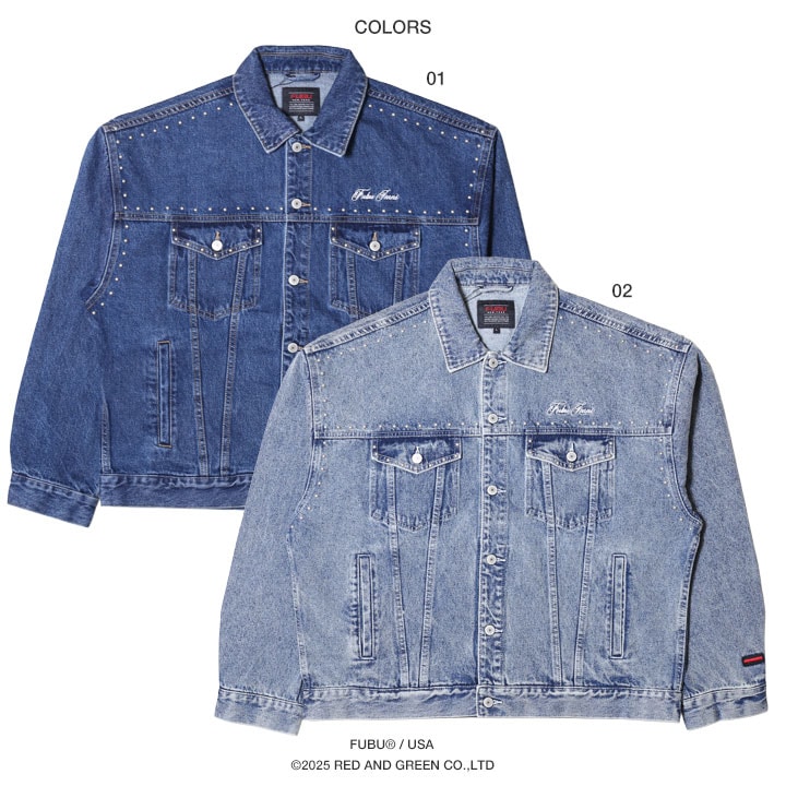 FUBU アウター 長袖 Gジャン デニムジャケット ブルゾン メンズ 全2色 大きいサイズ フブ ジージャン ボタン 作業着 ワークウェア ワークジャケット