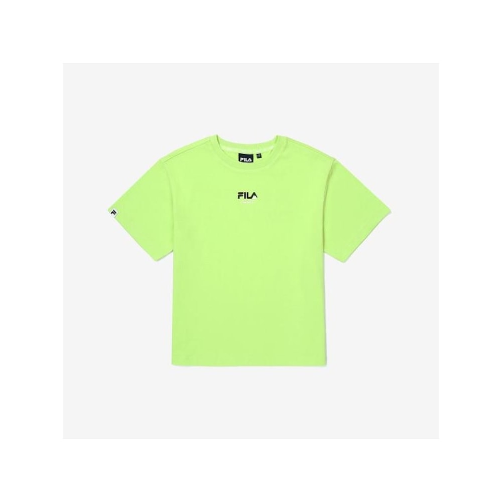 [FILA KIDS] キャンピングリテールラベルポイント T シャツ (FK2RSG2S03X_AGR) Q0ZFK2RSG2S03XAGR