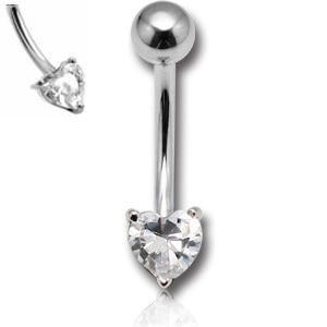18金 ホワイトゴールド ハート へそピアス 14G 14ゲージ 臍ピアス ボディピアス 大人 本物の金 ニッケルフリー 白金 高級 プレゼント ギフト レディース 女性 w18bn-cz61xxx