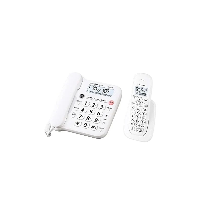 【即納】シャープ(SHARP) 【純正品】シャープ シンプル コードレス 電話機 見やすい液晶 迷惑電話防止機能付 パーソナルタイプ 子機1台 ホワイト系 JD-G33CL