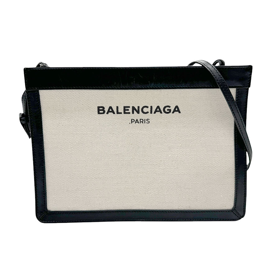 バレンシアガ BALENCIAGA ショルダーバッグ キャンバス アイボリー×ブラック ユニセックス 339937 z3137