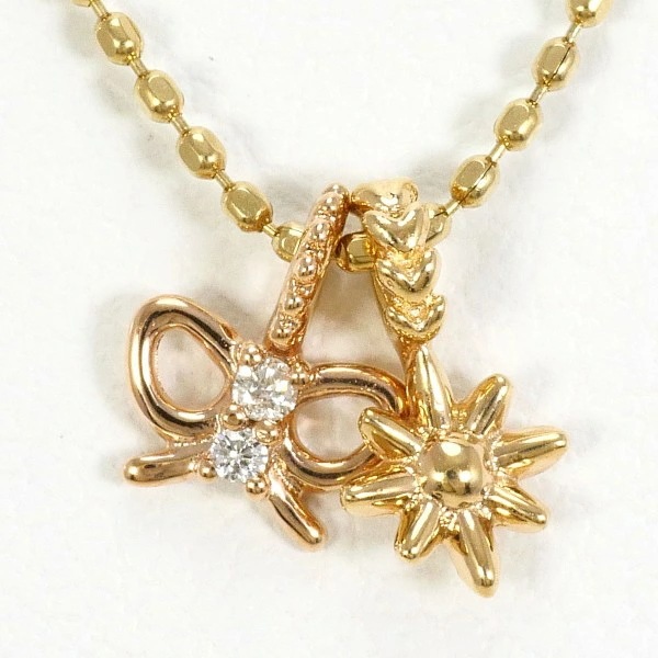 エテ K10YGPG ネックレス ダイヤ ジュエリー 中古