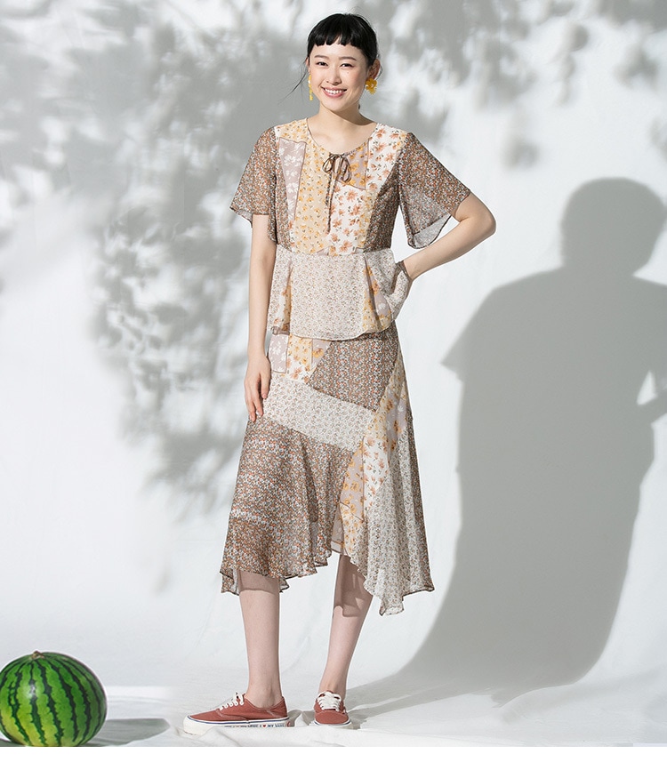 レディース カジュアル 花柄トップス レディース 夏 半袖 スリム ライト シフォン シャツ S M L XL トップス 袖あり かわいい 大人可愛い きれいめ シンプル カジュアル 大人 上品