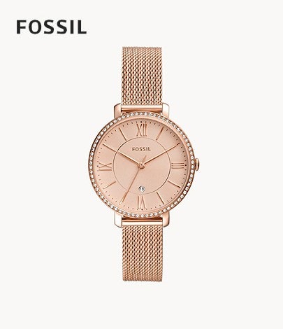 フォッシル FOSSIL 腕時計 JACQUELINE 三針デイト ローズゴールドトーン ステンレススチールウォッチ ES4628 レディース 正規品