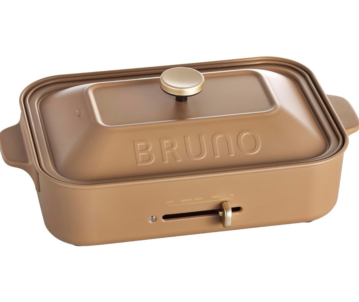 ブルーノ コンパクトホットプレート 本体 プレート2種 (たこ焼き 平面)レシピブック 付き ジンジャーブラウン 限定色